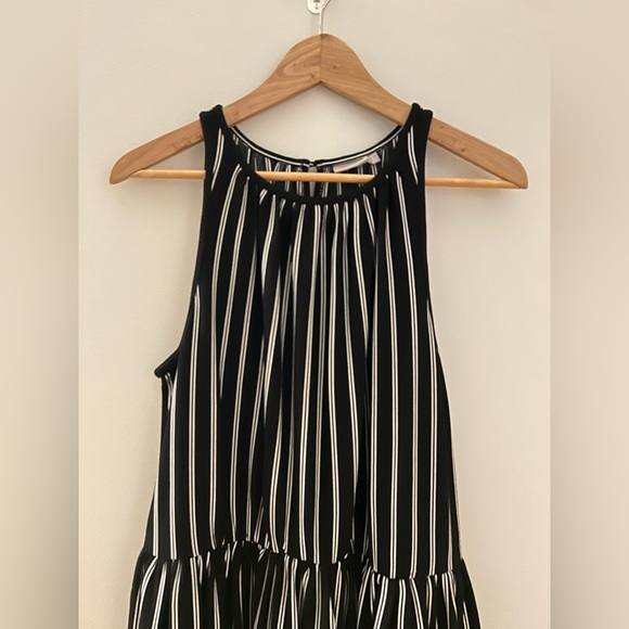 eShakti Black and White Striped Sleeveless Dress, Size Large 12 NWOT - Picture 3 of 15